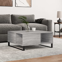 vidaXL Soffbord grå sonoma 80x80x36,5 cm konstruerat trä