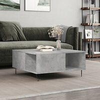 vidaXL Soffbord betonggrå 80x80x36,5 cm konstruerat trä