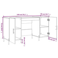vidaXL Skrivbord vit 140x50x75 cm konstruerat trä