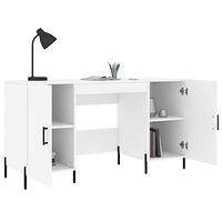 vidaXL Skrivbord vit 140x50x75 cm konstruerat trä