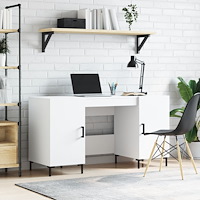 vidaXL Skrivbord vit 140x50x75 cm konstruerat trä