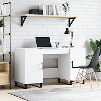 vidaXL Skrivbord vit 140x50x75 cm konstruerat trä