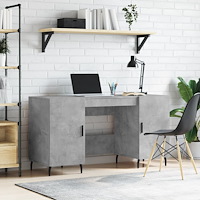 vidaXL Skrivbord betonggrå 140x50x75 cm konstruerat trä