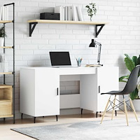 vidaXL Skrivbord vit 140x50x75 cm konstruerat trä
