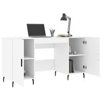 vidaXL Skrivbord vit 140x50x75 cm konstruerat trä