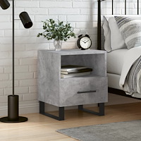 vidaXL Sängbord betonggrå 40x35x47,5 cm konstruerat trä