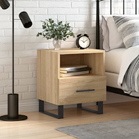 vidaXL Sängbord sonoma-ek 40x35x47,5 cm konstruerat trä