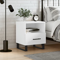 vidaXL Sängbord vit 40x35x47,5 cm konstruerat trä