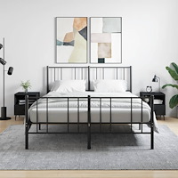 vidaXL Sängbord 2 st svart 40x35x47,5 cm konstruerat trä
