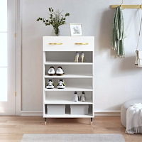 vidaXL Skohylla vit 60x35x105 cm konstruerat trä