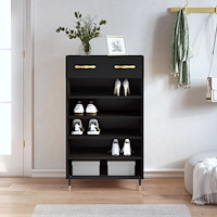 vidaXL Skohylla svart 60x35x105 cm konstruerat trä
