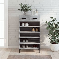 vidaXL Skohylla betonggrå 60x35x105 cm konstruerat trä