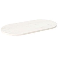 vidaXL Bordsskiva vit 110x55x2,5 cm oval massiv furu
