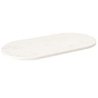 vidaXL Bordsskiva vit 100x50x2,5 cm oval massiv furu