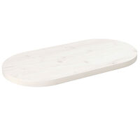 vidaXL Bordsskiva vit 80x40x2,5 cm oval massiv furu