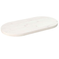 vidaXL Bordsskiva vit 70x35x2,5 cm oval massiv furu