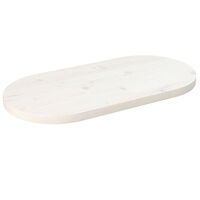 vidaXL Bordsskiva vit 60x30x2,5 cm oval massiv furu