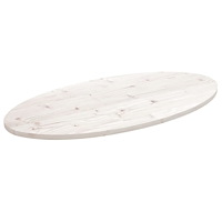 vidaXL Bordsskiva vit 110x55x2,5 cm oval massiv furu