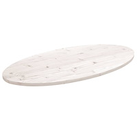 vidaXL Bordsskiva vit 100x50x2,5 cm oval massiv furu