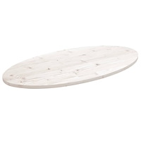 vidaXL Bordsskiva vit 90x45x2,5 cm oval massiv furu