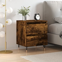 vidaXL Sängbord rökfärgad ek 40x35x50 cm konstruerat trä
