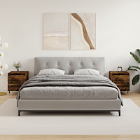 vidaXL Sängbord 2 st rökfärgad ek 40x35x50 cm konstruerat trä