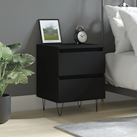 vidaXL Sängbord svart 40x35x50 cm konstruerat trä