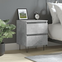 vidaXL Sängbord betonggrå 40x35x50 cm konstruerat trä