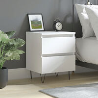vidaXL Sängbord vit 40x35x50 cm konstruerat trä