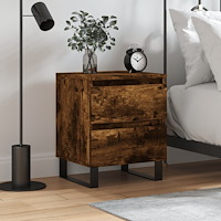 vidaXL Sängbord rökfärgad ek 40x35x50 cm konstruerat trä