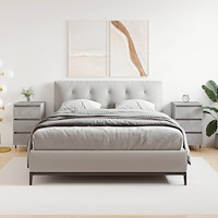 vidaXL Sängbord 2 st betonggrå 40x35x69 cm konstruerat trä