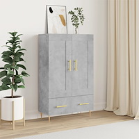 vidaXL Högskåp betonggrå 69,5x31x115 cm konstruerat trä