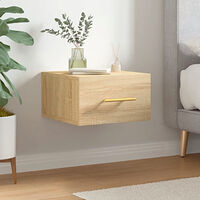 vidaXL Väggmonterat sängbord sonoma-ek 35x35x20 cm
