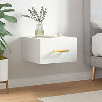 vidaXL Väggmonterat sängbord vit 35x35x20 cm