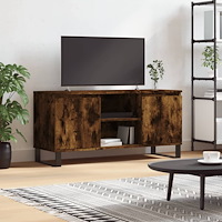 vidaXL Tv-bänk rökfärgad ek 104x35x50 cm konstruerat trä