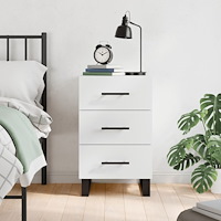 vidaXL Sängbord vit 40x40x66 cm konstruerat trä