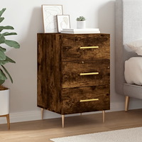 vidaXL Sängbord rökfärgad ek 40x40x66 cm konstruerat trä