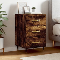 vidaXL Sängbord rökfärgad ek 40x40x66 cm konstruerat trä