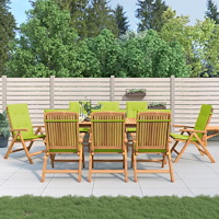 vidaXL Justerbara trädgårdsstolar med dynor 8 st massiv teak