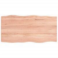 vidaXL Bordsskiva ljusbrun 100x50x(2-6) cm massivt trä levande kant