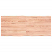 vidaXL Bordsskiva ljusbrun 120x50x(2-6) cm massivt trä levande kant