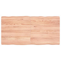 vidaXL Bordsskiva ljusbrun 120x60x(2-6) cm massivt trä levande kant