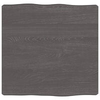 vidaXL Bordsskiva mörkbrun 40x40x(2-6) cm massivt trä levande kant