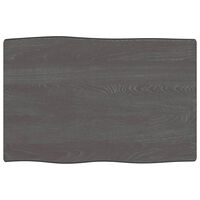 vidaXL Bordsskiva mörkbrun 60x40x(2-6) cm massivt trä levande kant