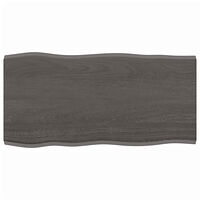 vidaXL Bordsskiva mörkbrun 80x40x2 cm massiv ek levande kant