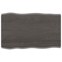 vidaXL Bordsskiva mörkbrun 80x50x(2-4) cm massivt trä levande kant
