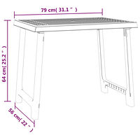 vidaXL Campingbord vit 79x56x64 cm PP träutseende