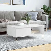 vidaXL Soffbord vit högglans 90x60x35 cm konstruerat trä