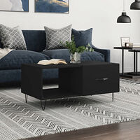 vidaXL Soffbord svart 90x50x40 cm konstruerat trä