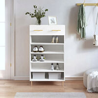 vidaXL Skohylla vit 60x35x105 cm konstruerat trä
